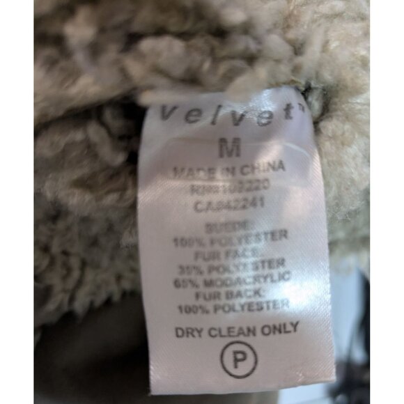 Velvet by Graham & Spencer Women's Taupe faux suede & faux fur jacket Size M - Picture 6 of 7
